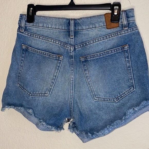 Rip curl fly button up distressed 5 juniors denim summer shorts high rise surf - Picture 3 of 9